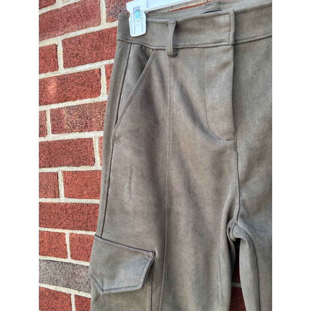 Counterparts Brown Faux Suede Cargo Pants Womens Small High Rise Straight Leg - Picture 3 of 7